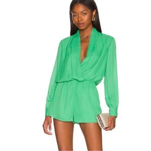 Kaycie Drape Neck Romper From Revolve